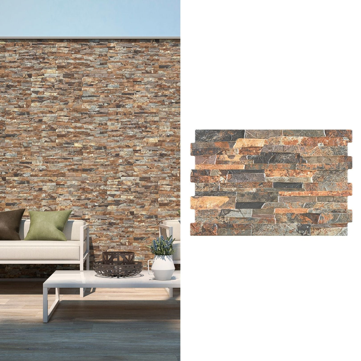 Cerámica para muro Petra Magma 34x50cm - vista del material