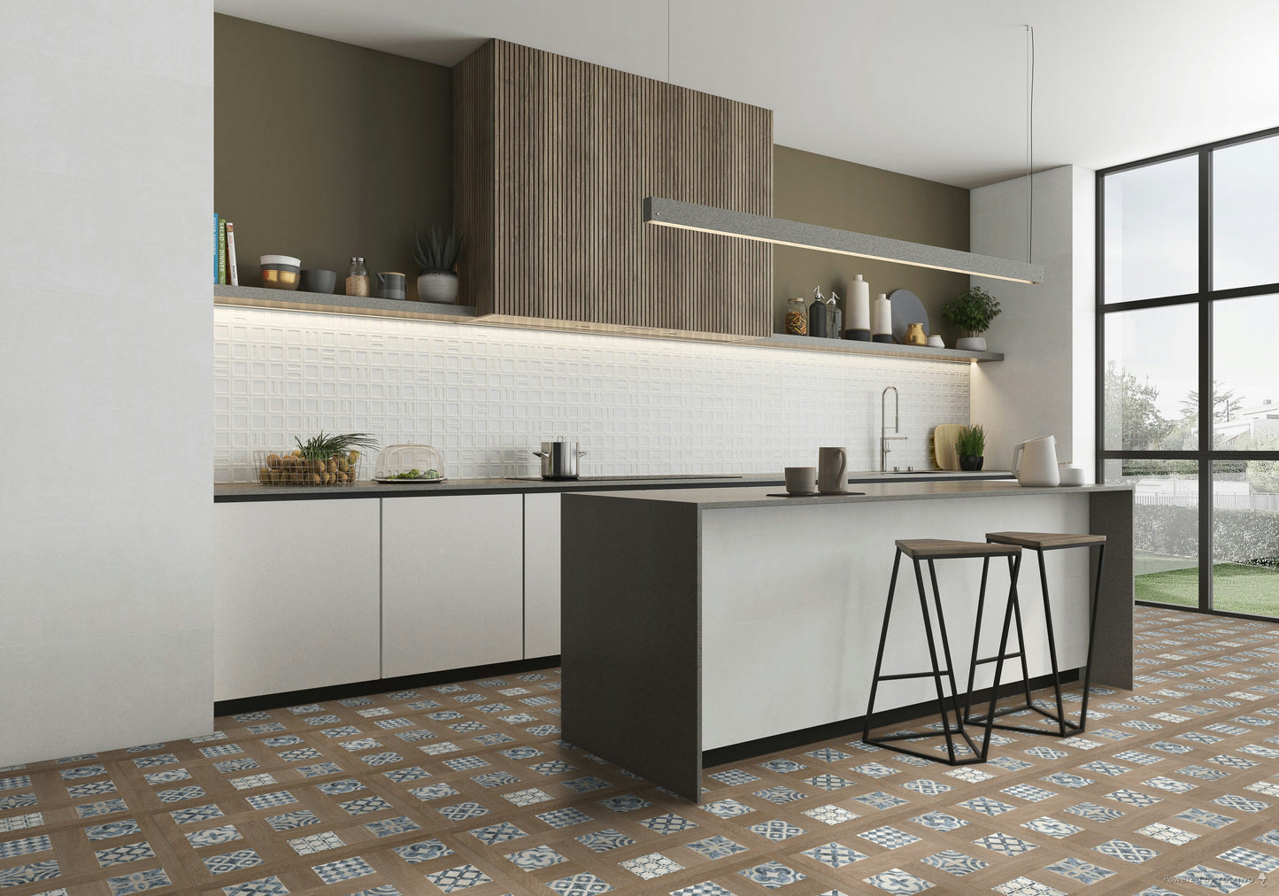 Porcelanato 60x60 Atelier Hydraulic - ambiente instalado