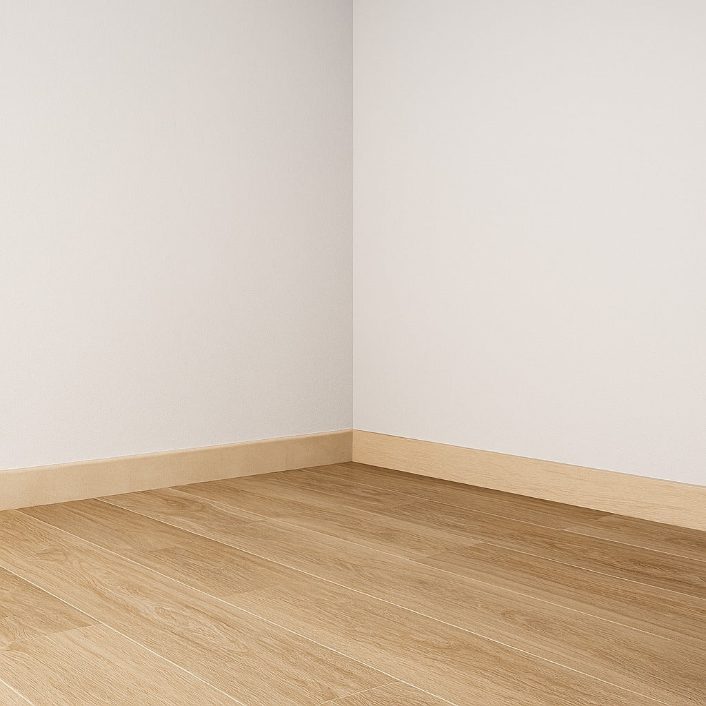 Guardapolvo Porcelanato 10x60cm Cemento Arena - ambiente instalado