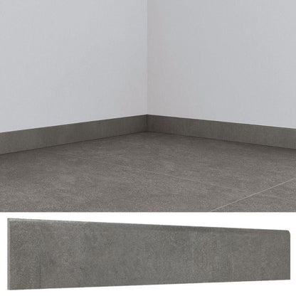 Guardapolvo Porcelanato 10x60cm Cemento Grafito