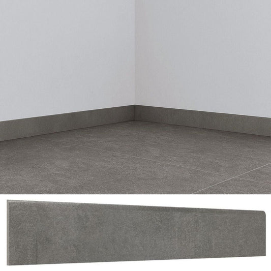 Guardapolvo Porcelanato 10x60cm Cemento Grafito