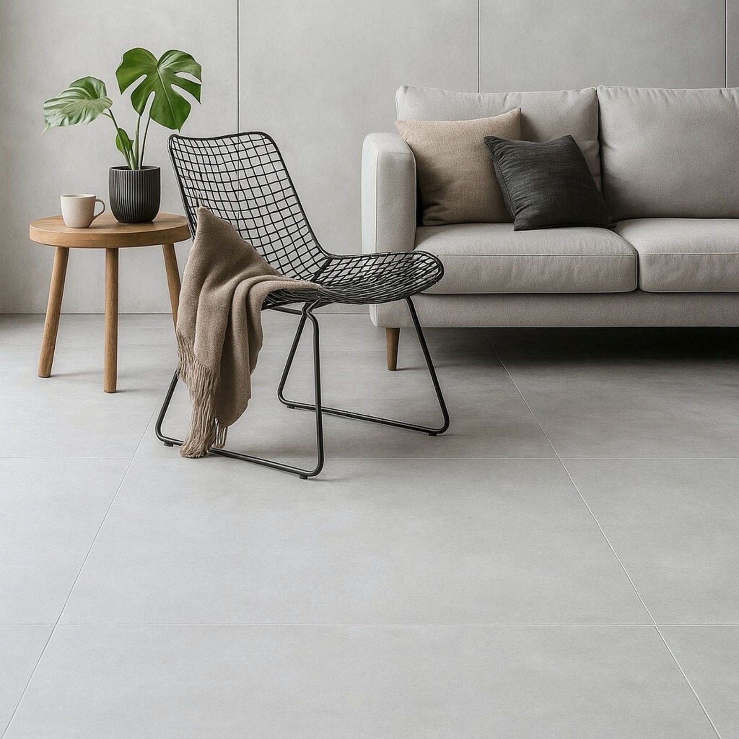 Porcelanato 60x60 Flik Silver - ambiente instalado