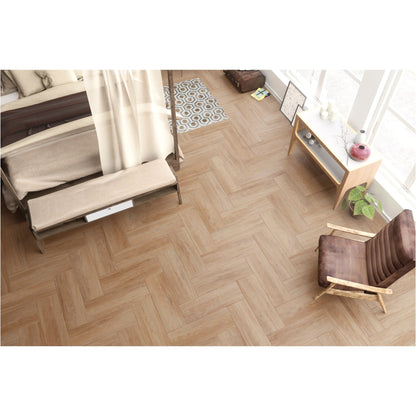 Porcelanato 22.5x90 Landes Miel - ambiente instalado