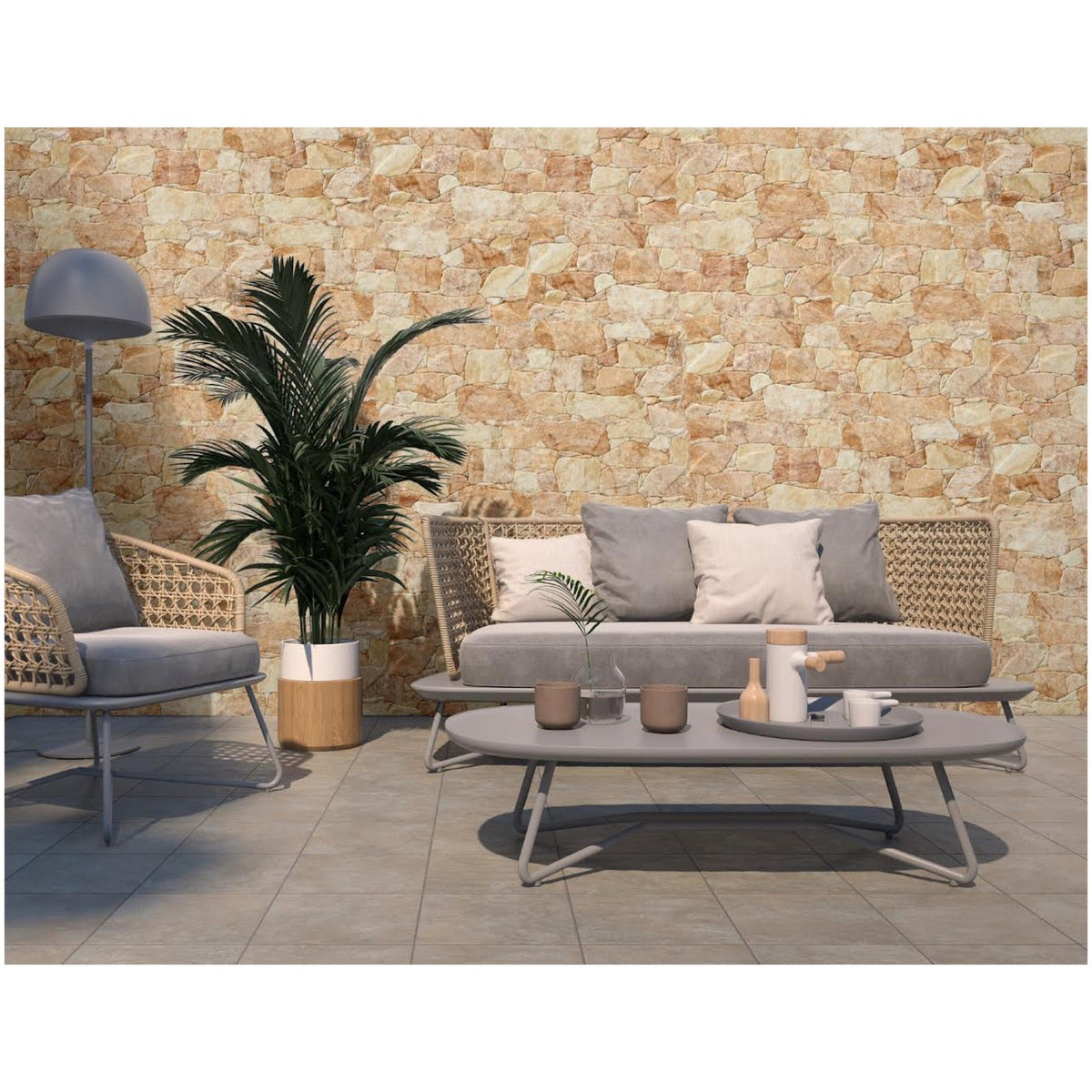 Cerámica para muro Medellin Crema 34x50cm - ambiente instalado