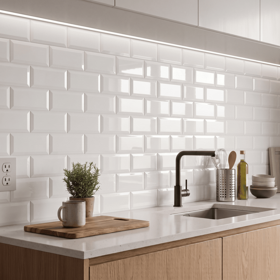 Cerámica 10x20 metro blanco brillo | Caja 1 m²