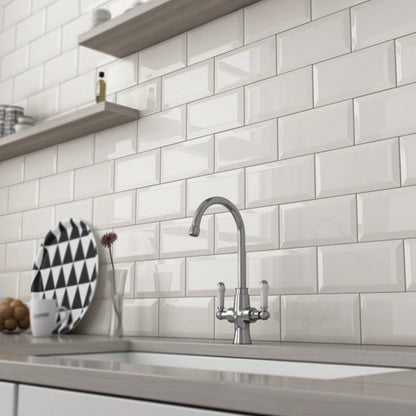 Cerámica 10x20 metro blanco brillo - ambiente 2