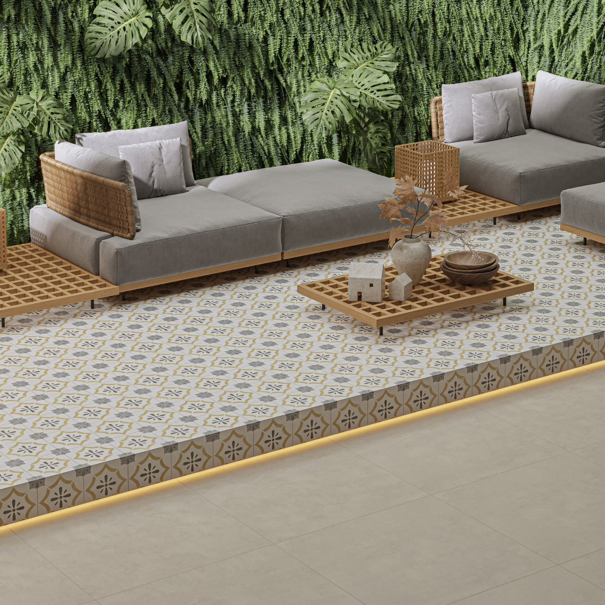 Cerámica tipo decorado 60x60 Milano - ambiente instalado