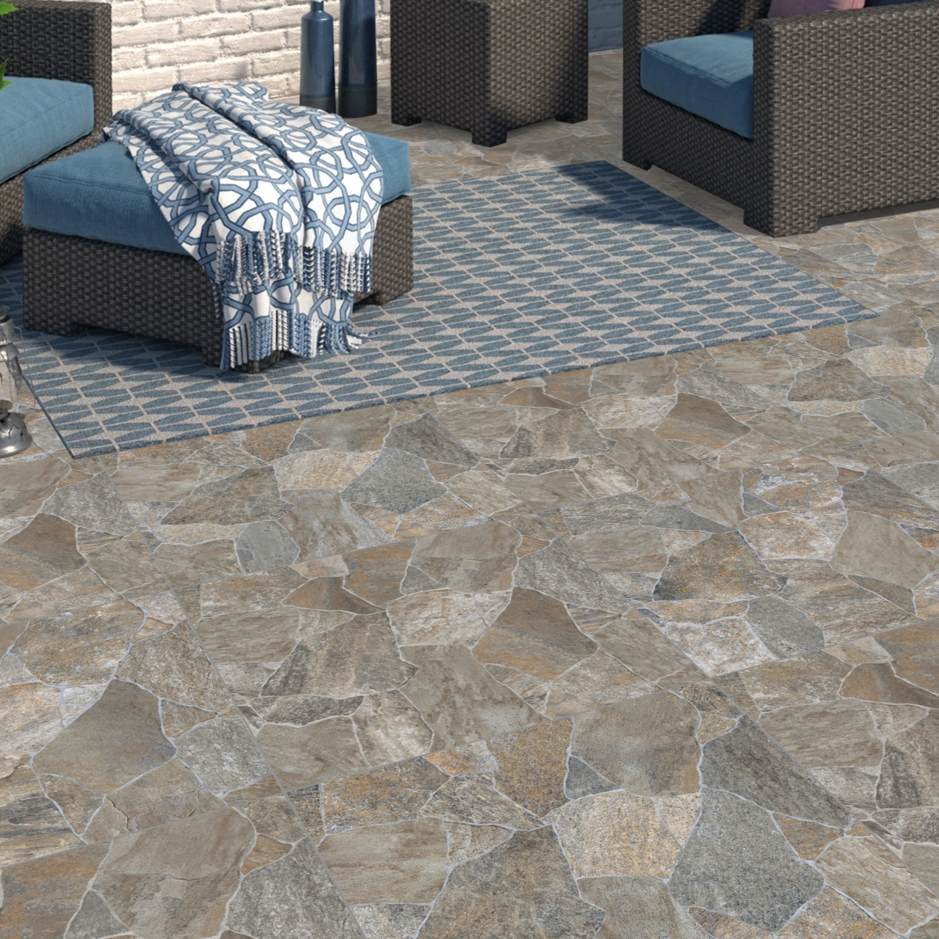Cerámica 60x60 Neptune Stone - ambiente instalado