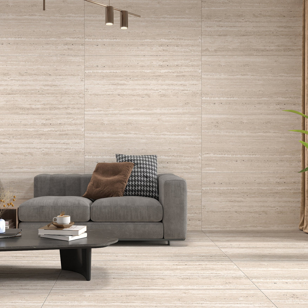 Porcelanato 60x120 Nuvo Travertine Natural - ambiente instalado