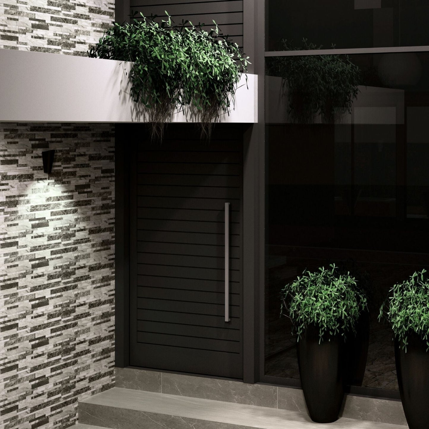 Cerámica para muro 32x54 Rock Gris - ambiente instalado