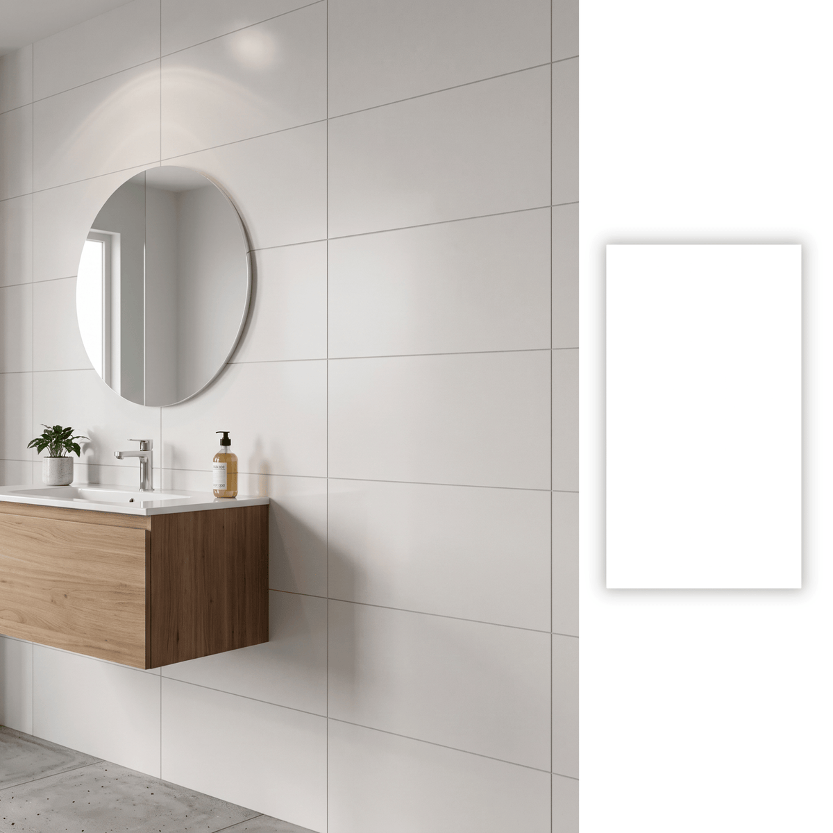 Cerámica 33x60 Absolute White Mate