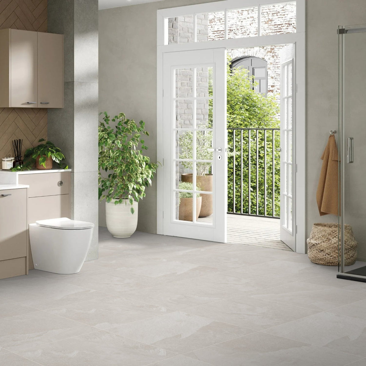Porcelanato 60x60 Wilstone Ivory - ambiente instalado