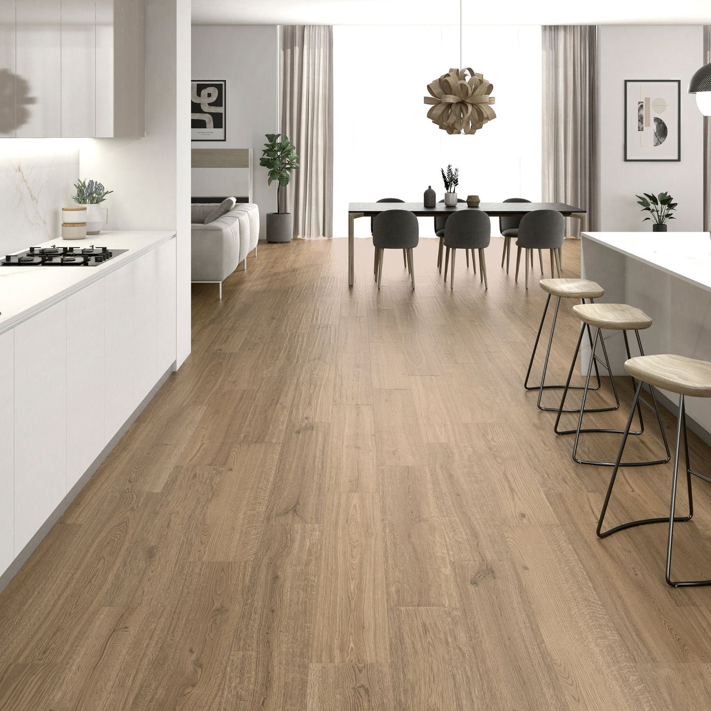 Porcelanato Baywood Honey 23x120 - ambiente instalado