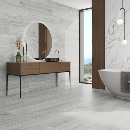 Porcelanato Baywood Pearl 23x120 - ambiente instalado