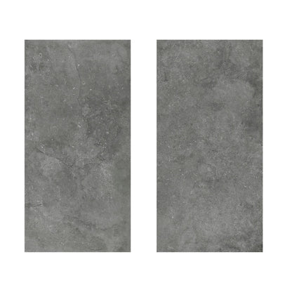 Porcelanato Cassian Coal 60x120 Cemento Gris Oscuro