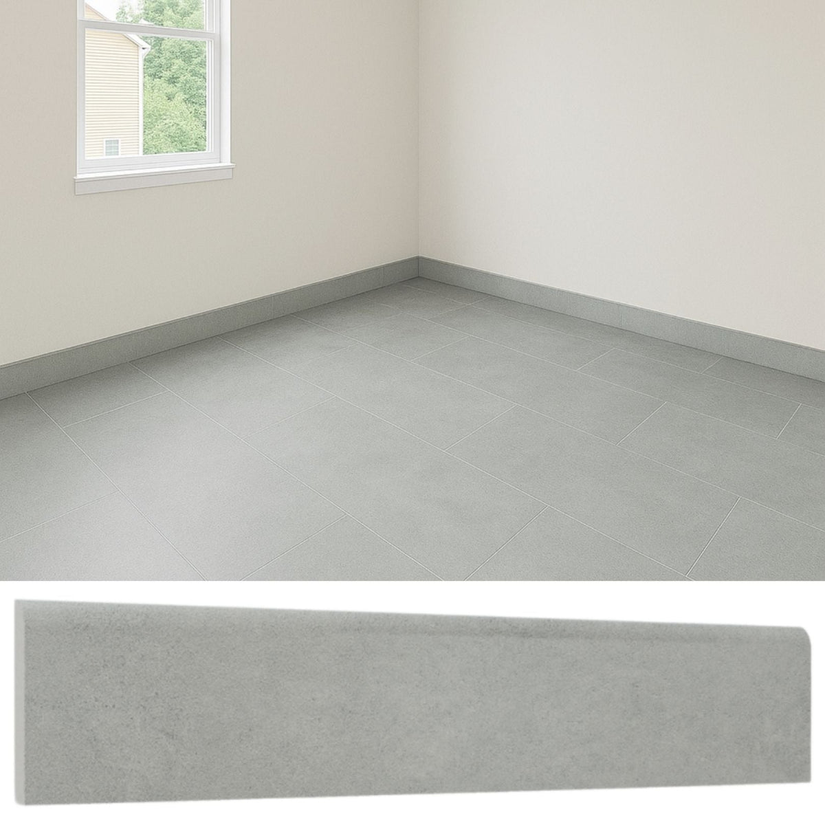 Guardapolvo Cerámica 8x45cm Cemento Grey