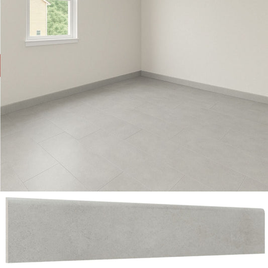Guardapolvo Porcelanato 10x60cm Cemento Silver - imagen principal