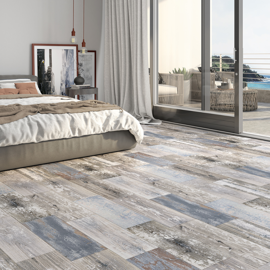 Cerámica Madera 19x57 Fresno Gris - ambiente instalado 3