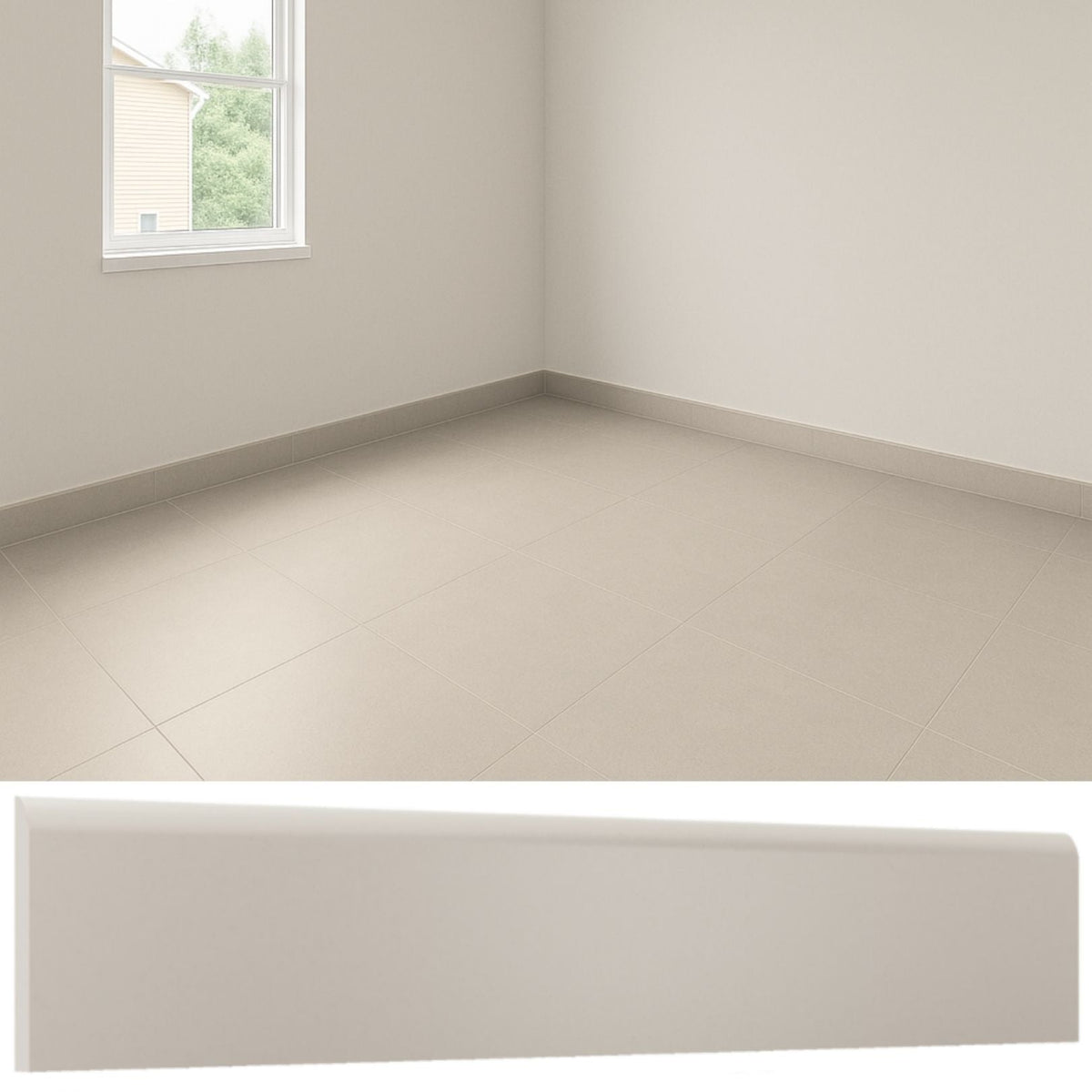 Guardapolvo Cerámica 8x45cm Gris Mate