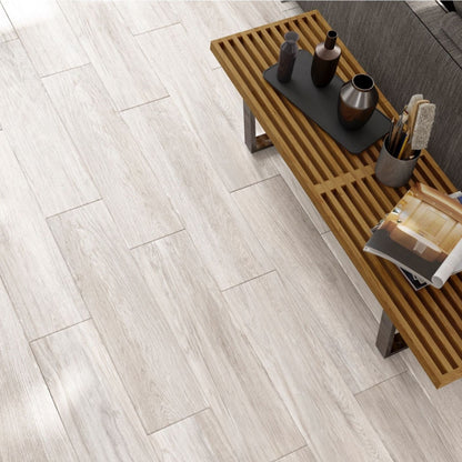 Porcelanato 22.5x90 Landes Blanc - ambiente instalado