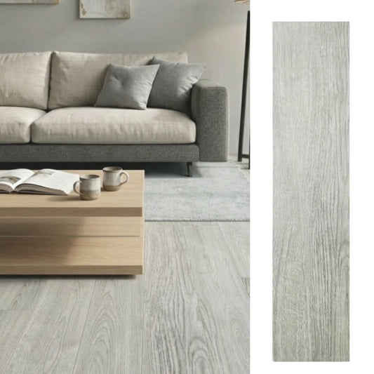 Porcelanato Tipo Madera 22.5x90 Landes Taupe - vista mixta