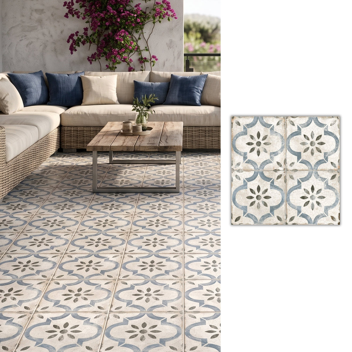 Porcelanato 45x45 Leeds Blue