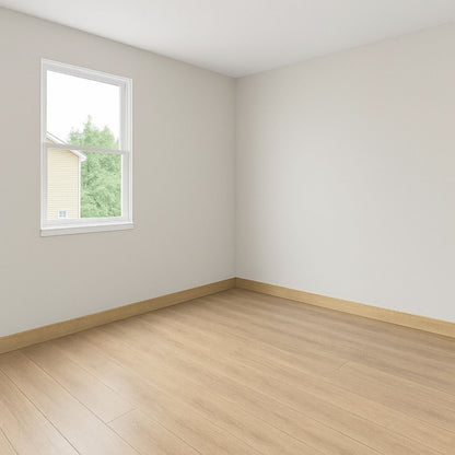 Guardapolvo Porcelanato 10x60cm Madera Oak - ambiente instalado