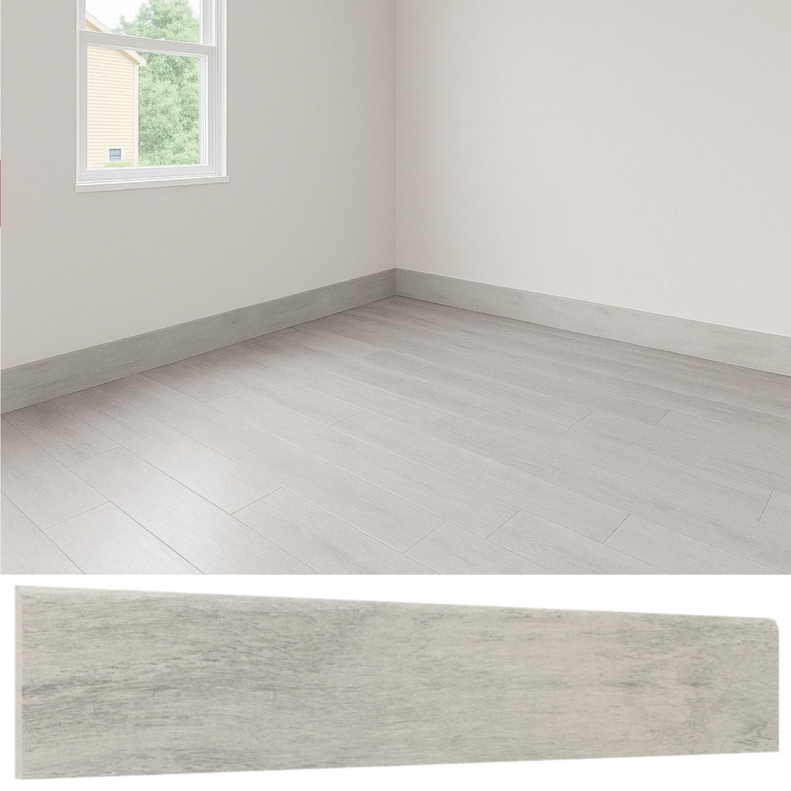 Guardapolvo Porcelanato 10x60cm Madera Silver - imagen principal