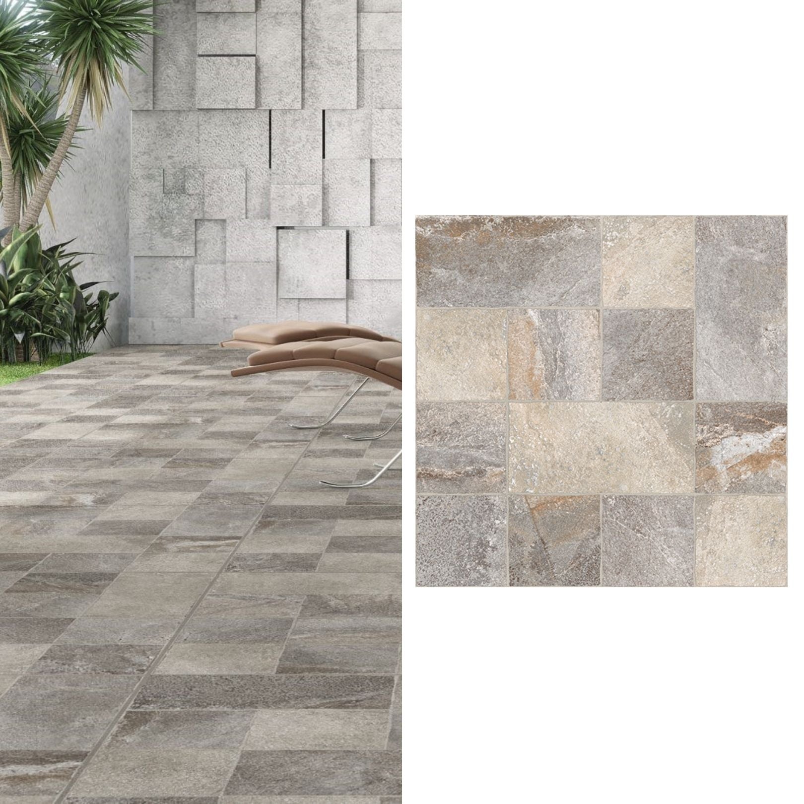 Cerámica 60x60 Pavia Gris - vista del material