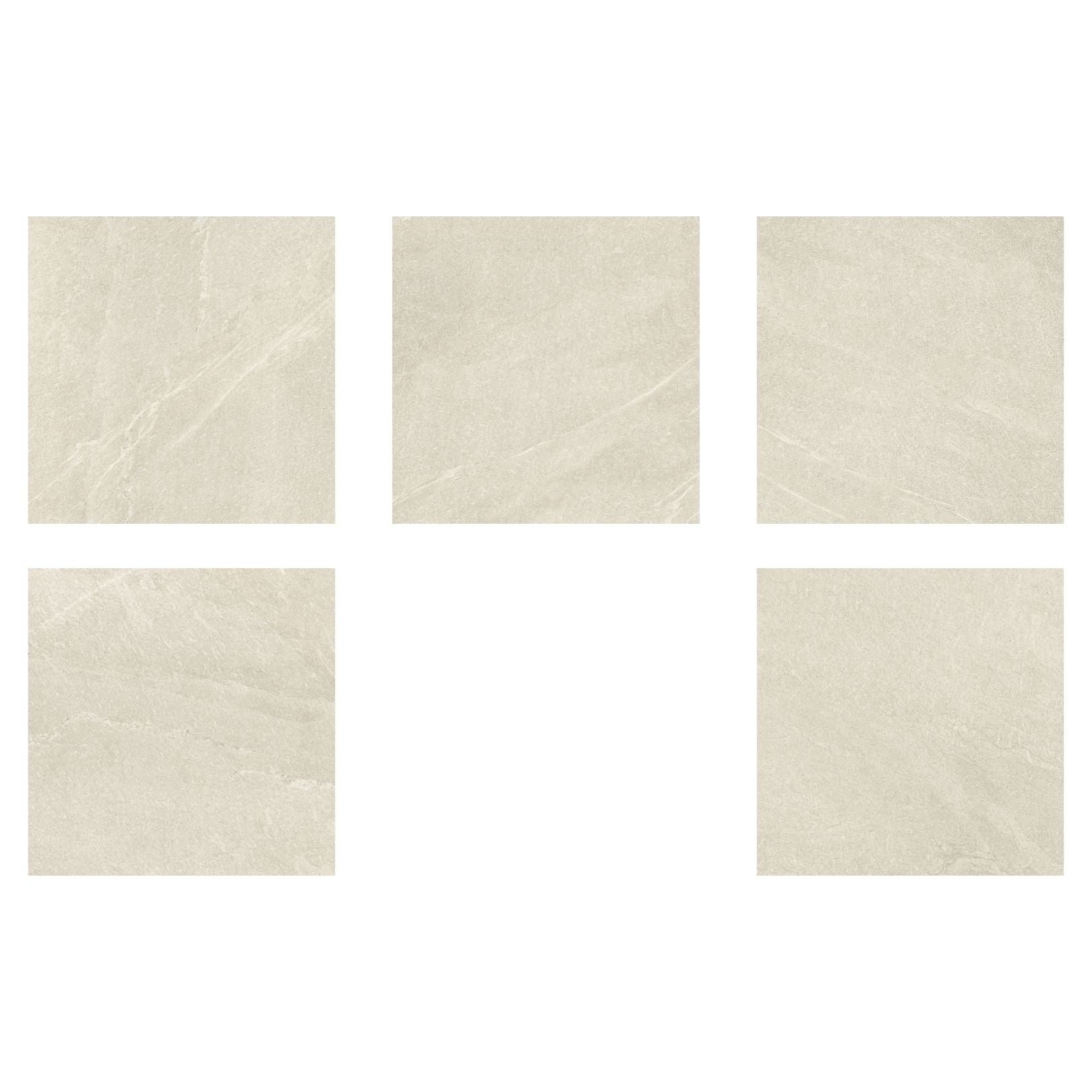 Cerámica tipo piedra 60x60 Petros Beige Out - variedad de caras