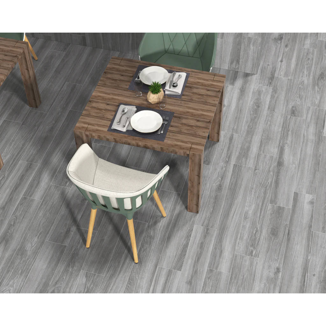 Porcelanato 20x120 Walkyria Silver - ambiente instalado