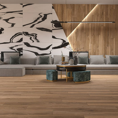 Porcelanato 20x120 Walkyria Fresno - ambiente instalado